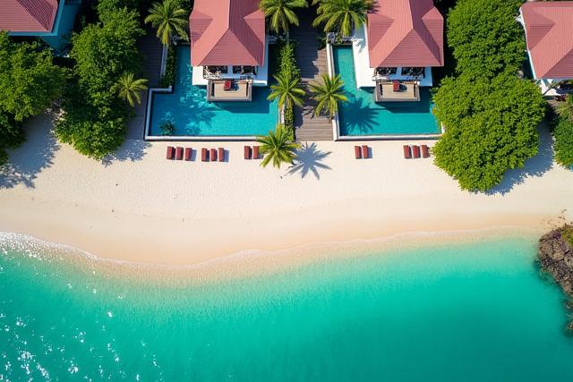 Pemandangan udara resort mewah